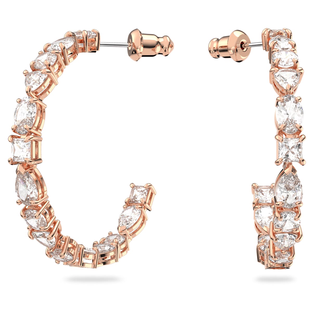 Click to view product details and reviews for Tennis Deluxe Mixed Hoop Pierced Earrings White Rose Gold Tone Plated.