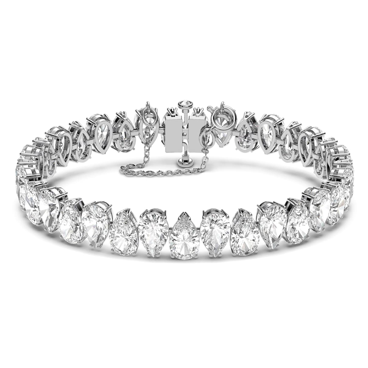 

Millenia Tennis bracelet, Pear cut, White, Rhodium plated