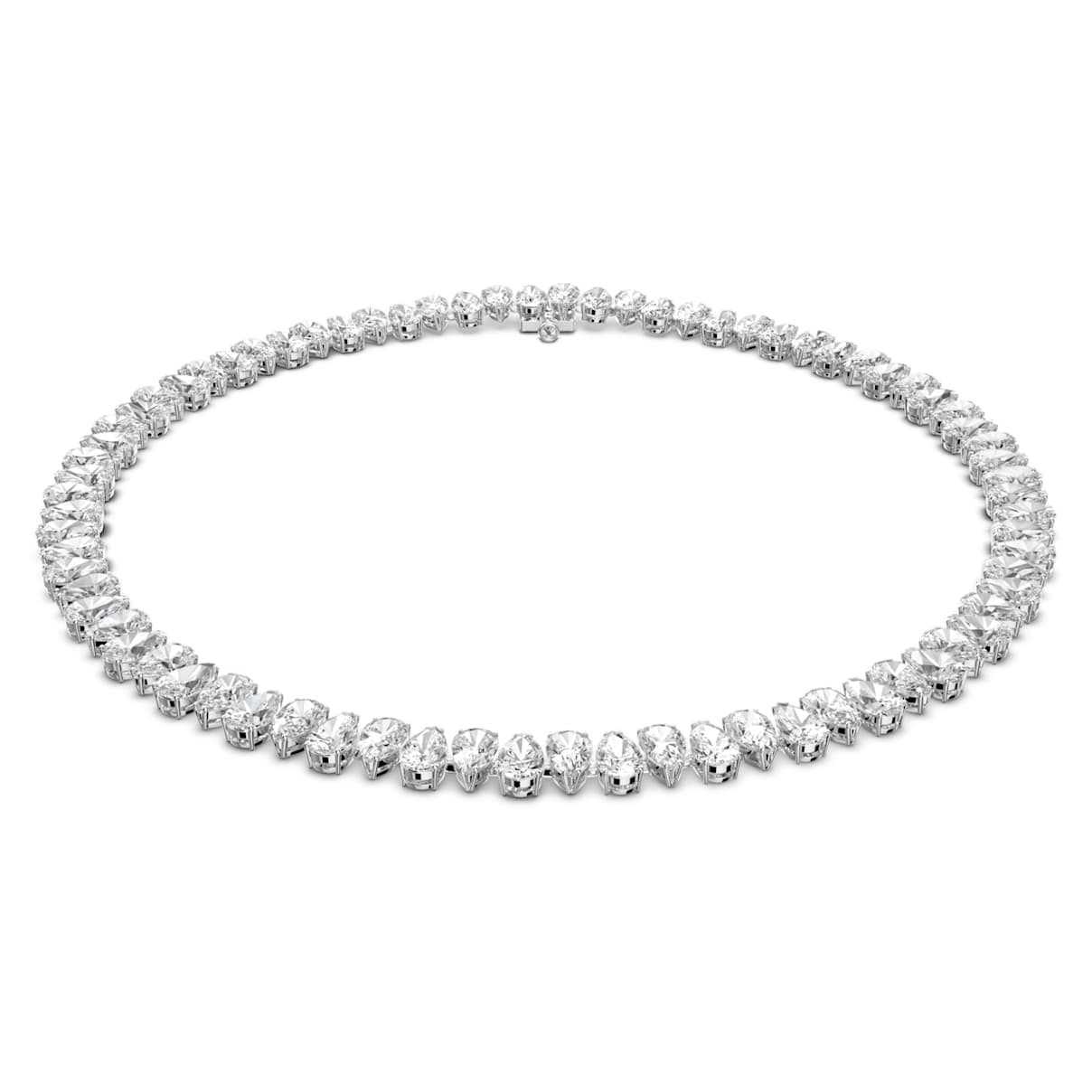 Swarovski Millenia necklace, Pear cut, White, Rhodium plated