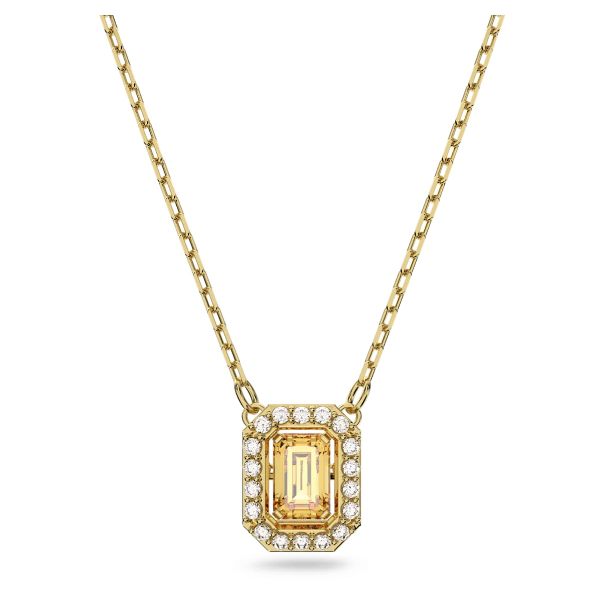 

Una necklace, Octagon cut, Yellow, Gold-tone plated