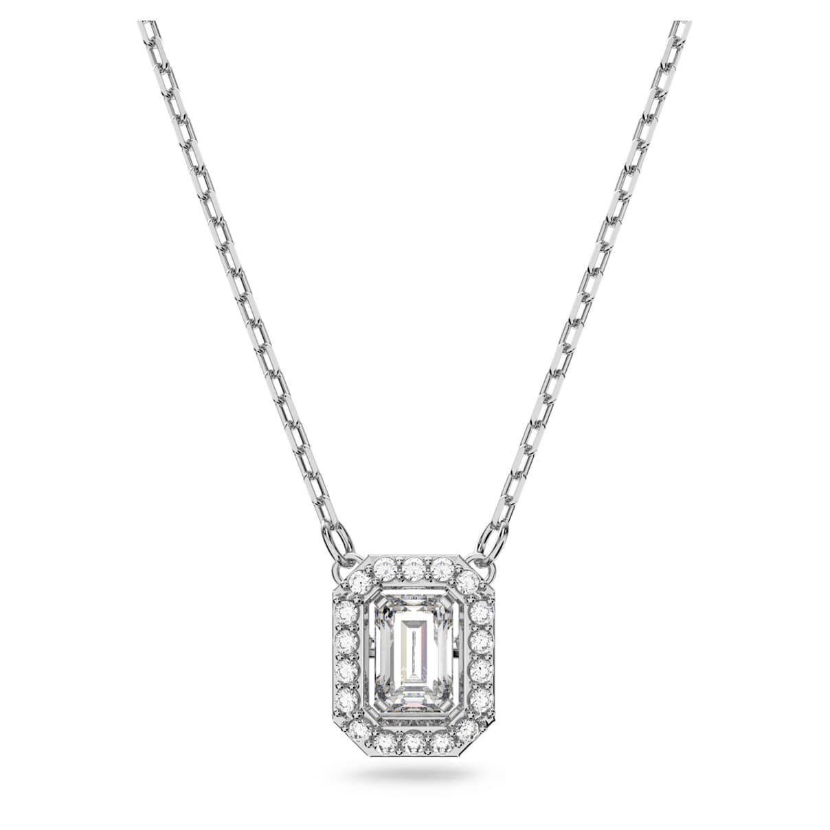 Click to view product details and reviews for Millenia Necklace Square Swarovski Zirconia White Rhodium Plated.