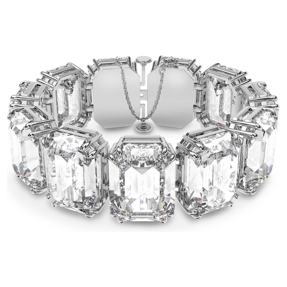 

Millenia bracelet, Oversized crystals, Octagon cut, White, Rhodium plated