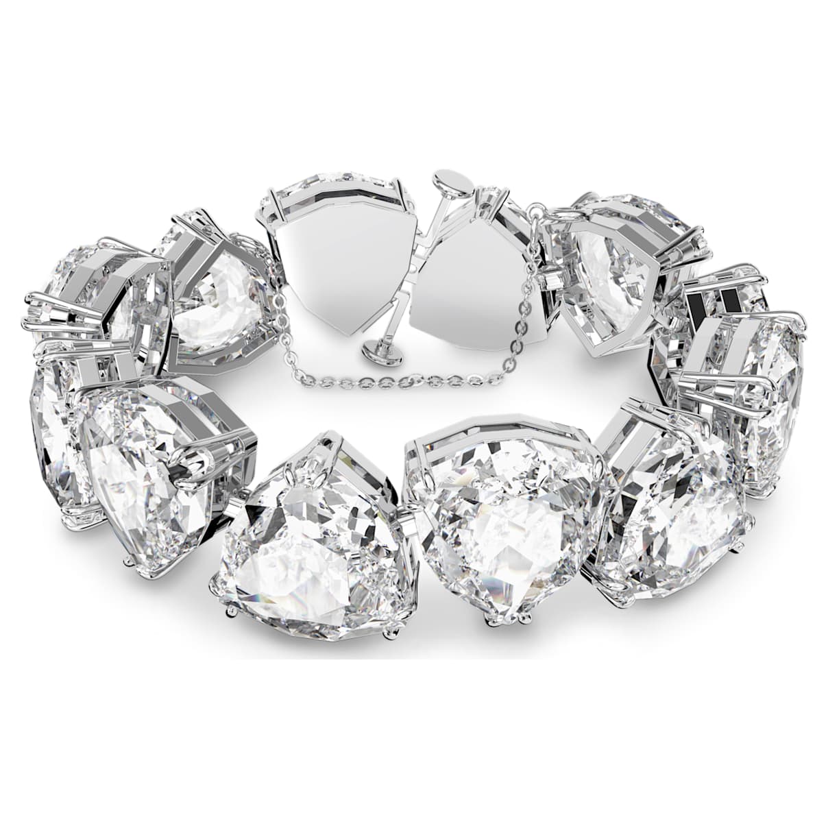 

Millenia bracelet, Oversized crystals, Trilliant cut, White, Rhodium plated