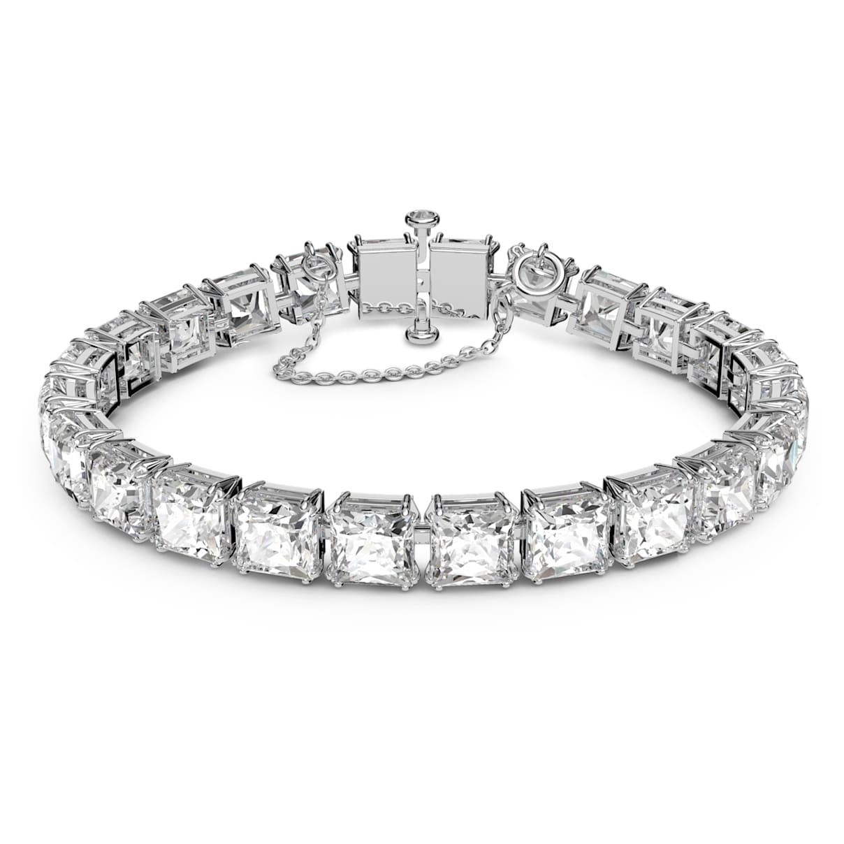 

Millenia bracelet, Square cut, Small, White, Rhodium plated