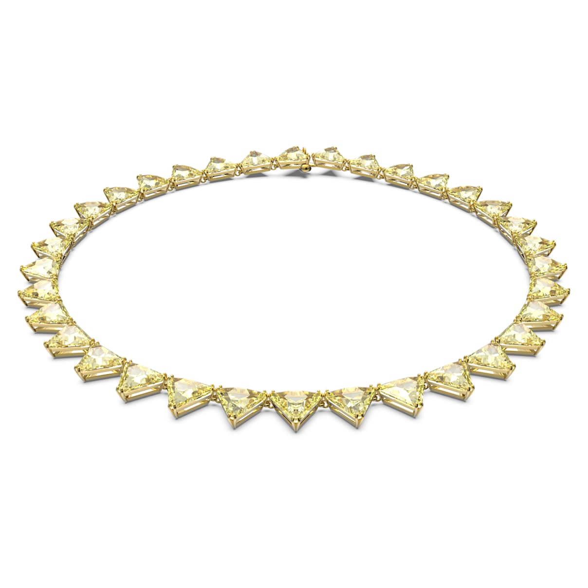 

Swarovski Ortyx necklace, Triangle cut, Yellow, Gold-tone plated