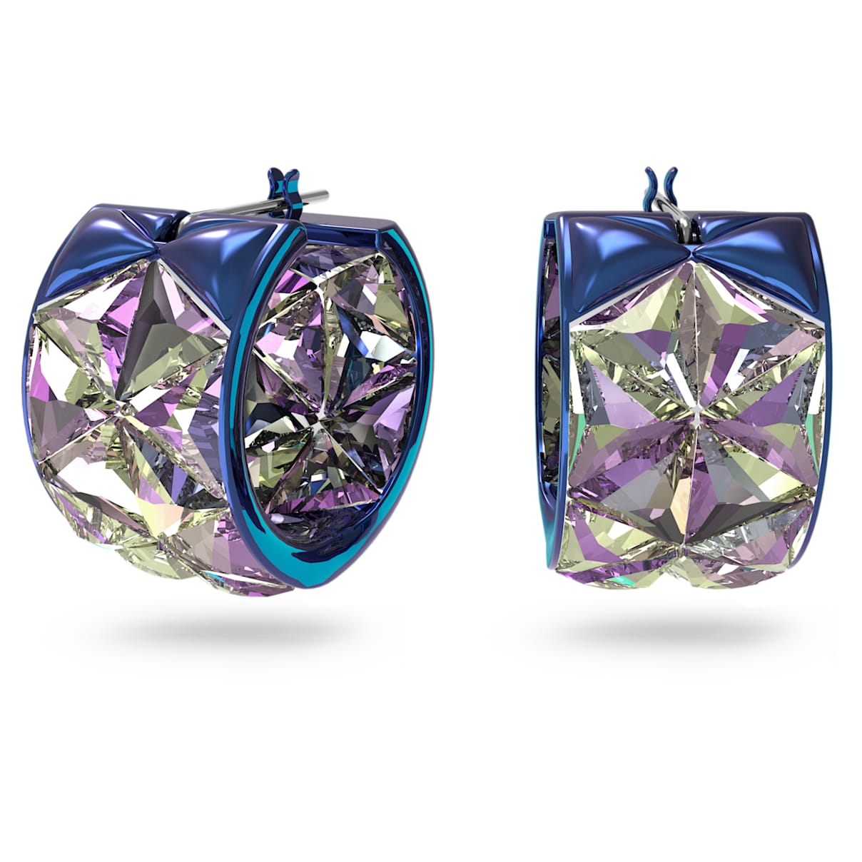 

Curiosa hoop earrings, Triangle cut, Blue