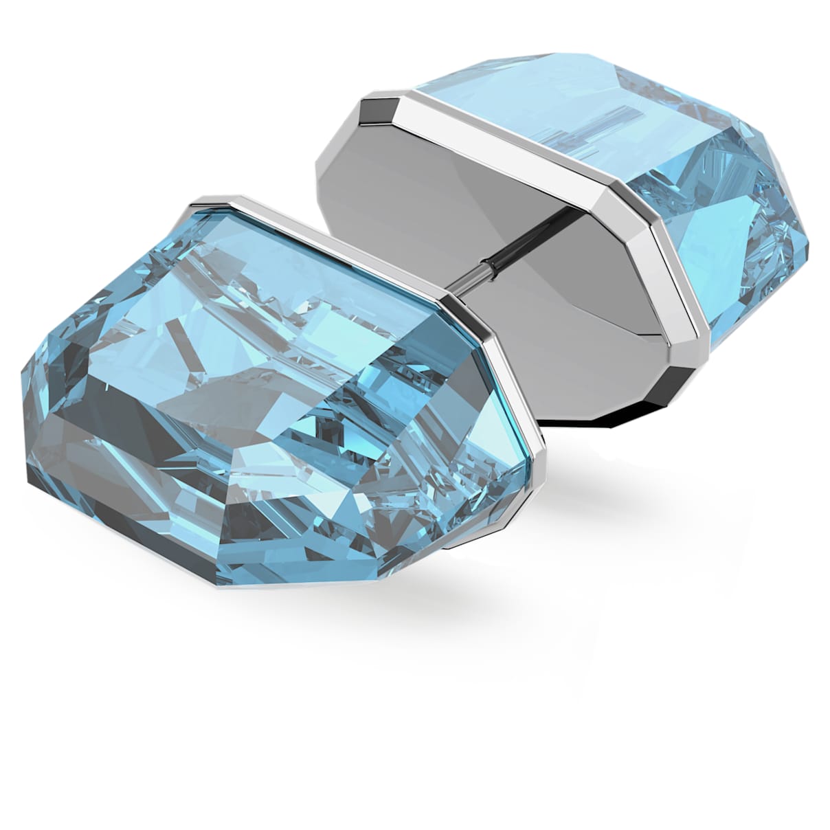 

Lucent stud earring, Single, Blue, Rhodium plated