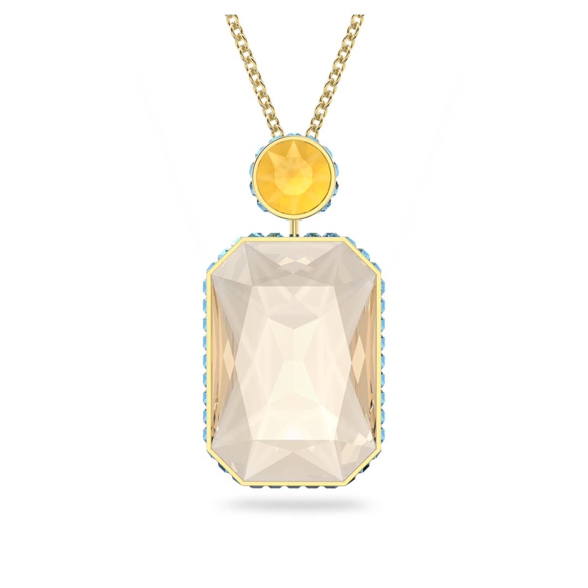 

Swarovski Orbita necklace, Octagon cut, Multicoloured, Gold-tone plated