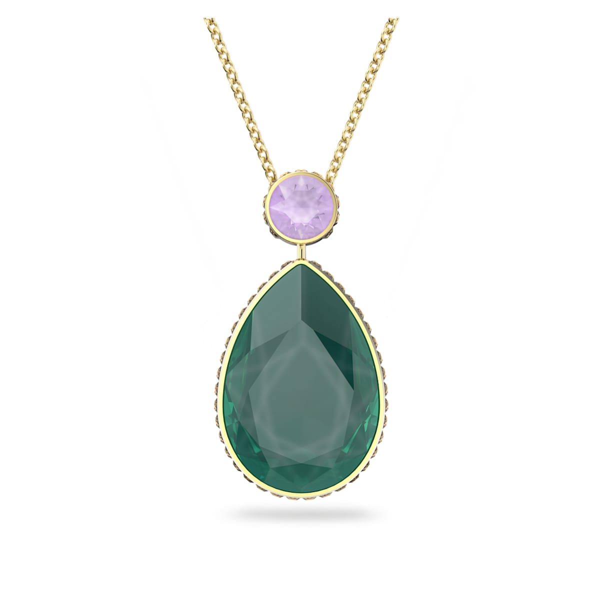 

Chroma necklace, Drop cut, Multicolored, Gold-tone plated
