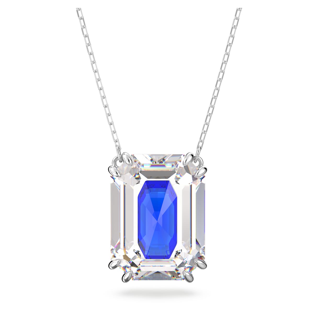 

Chroma necklace, Octagon cut, Blue, Rhodium plated