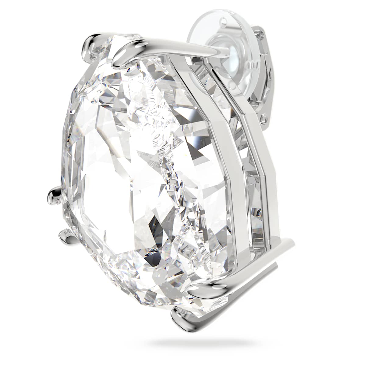 

Mesmera clip earring, Single, Triangle cut, White, Rhodium plated