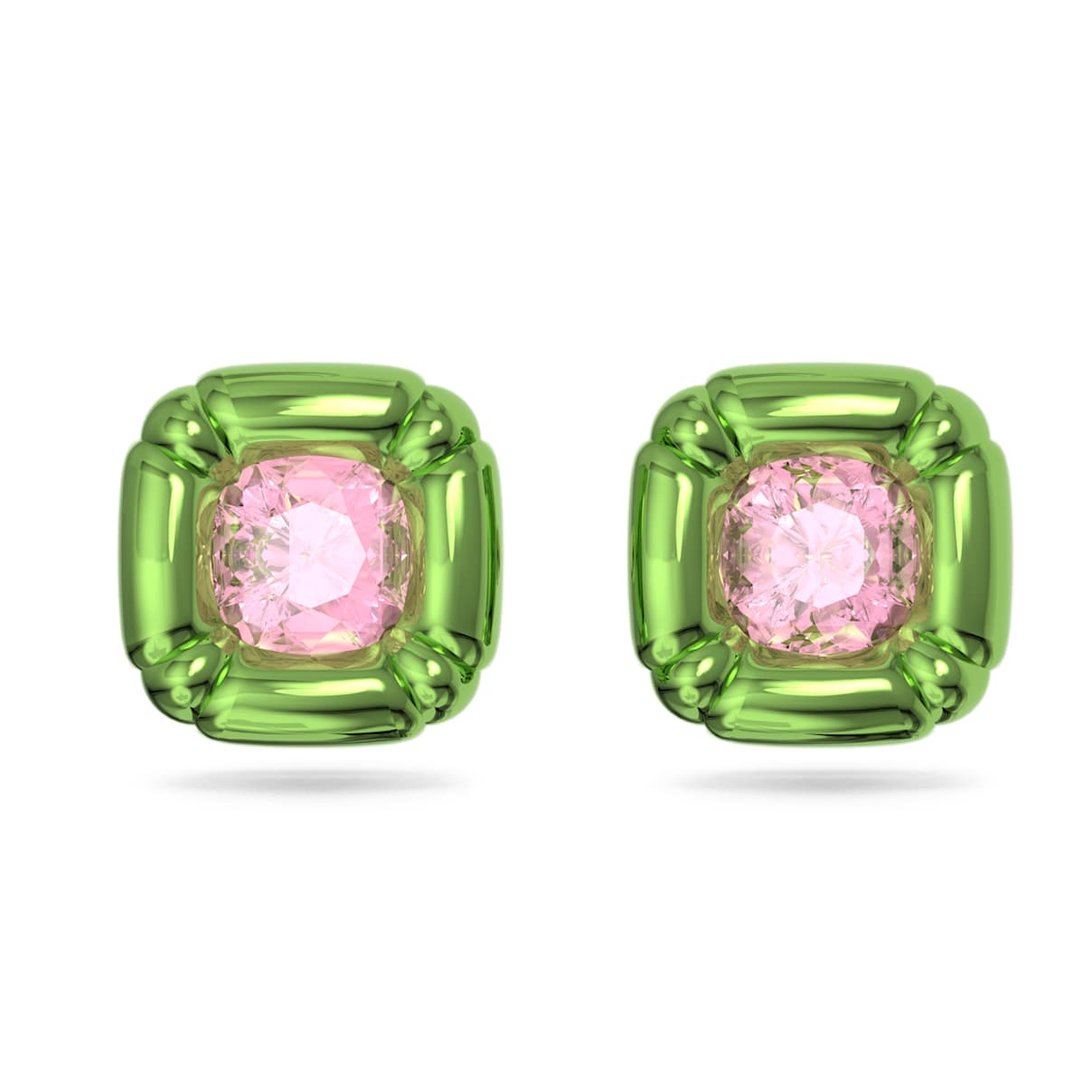 

Dulcis stud earrings, Cushion cut, Green