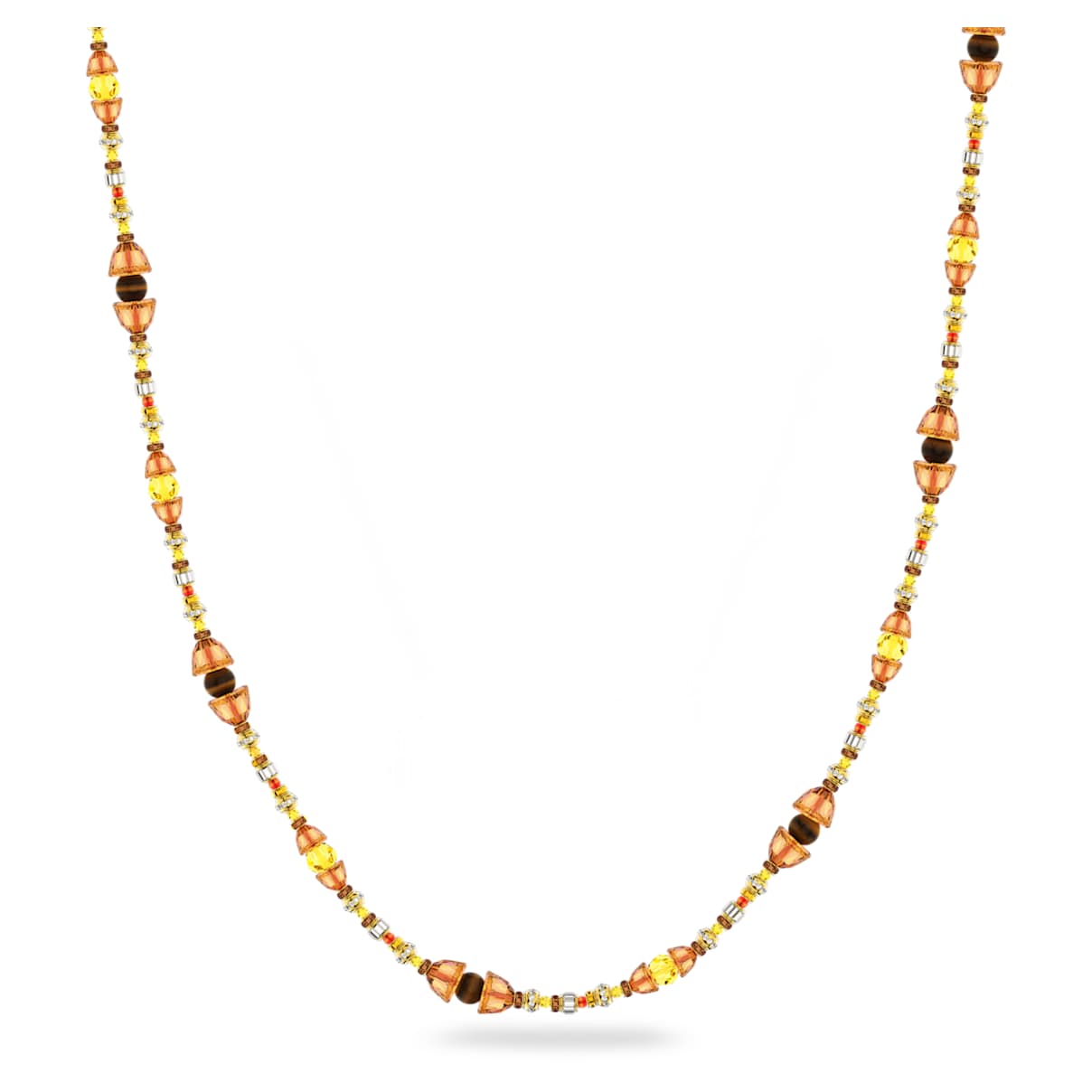 

Somnia necklace, Extra long, Brown, Gold-tone plated