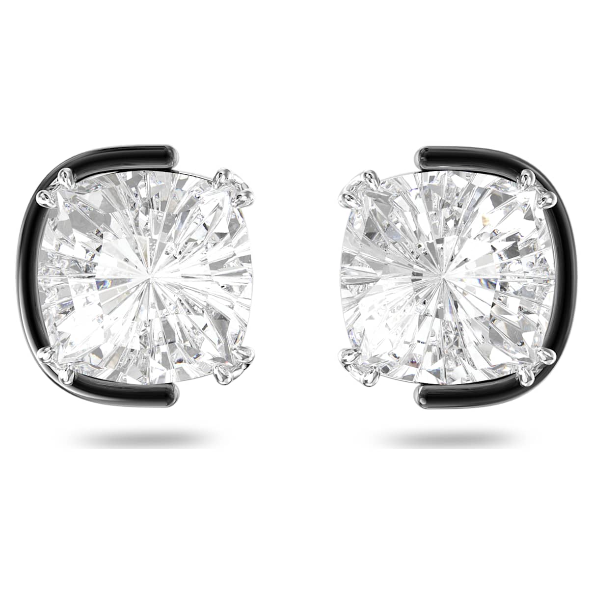 

Harmonia stud earrings, Cushion cut, White, Mixed metal finish