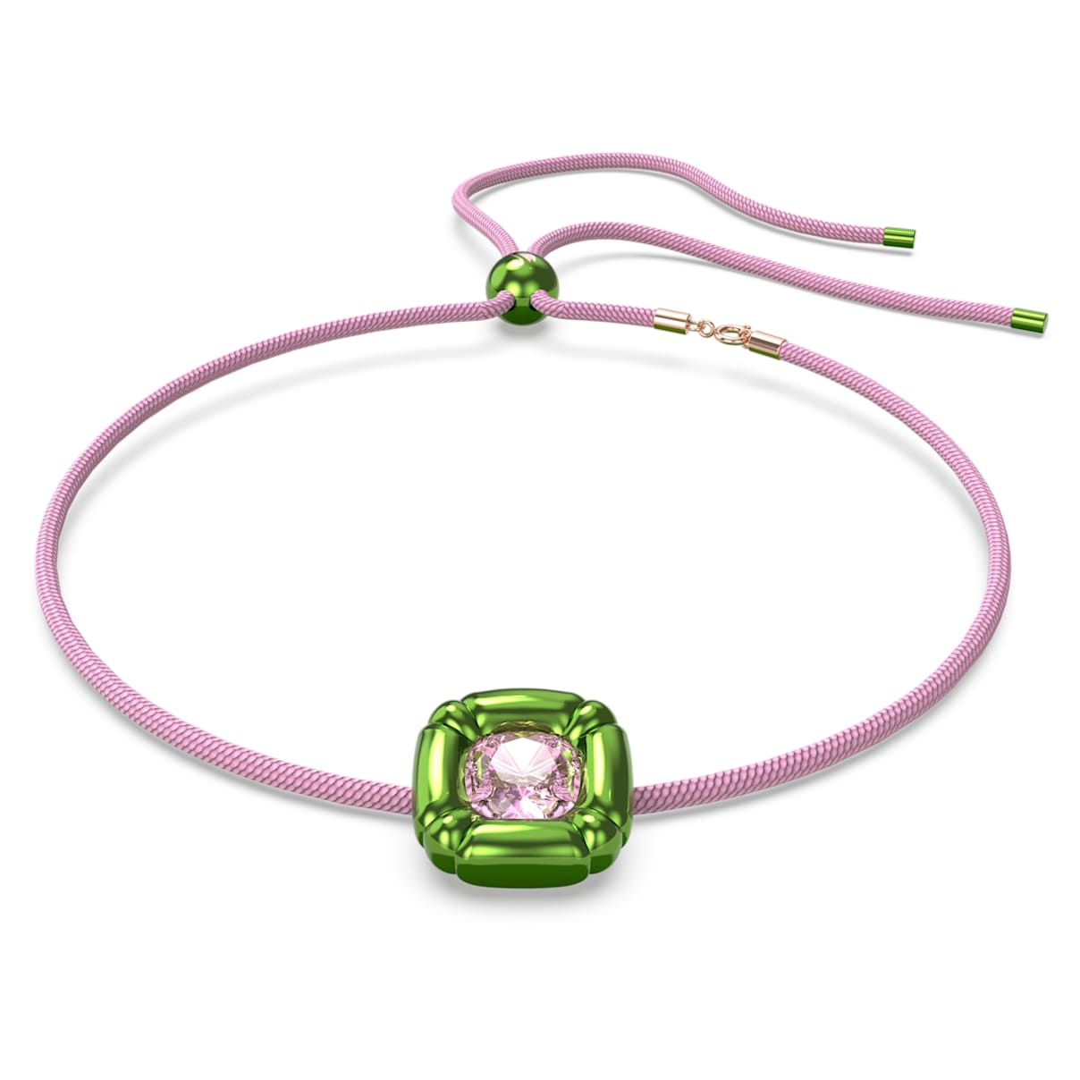Dulcis necklace, Cushion cut, Green