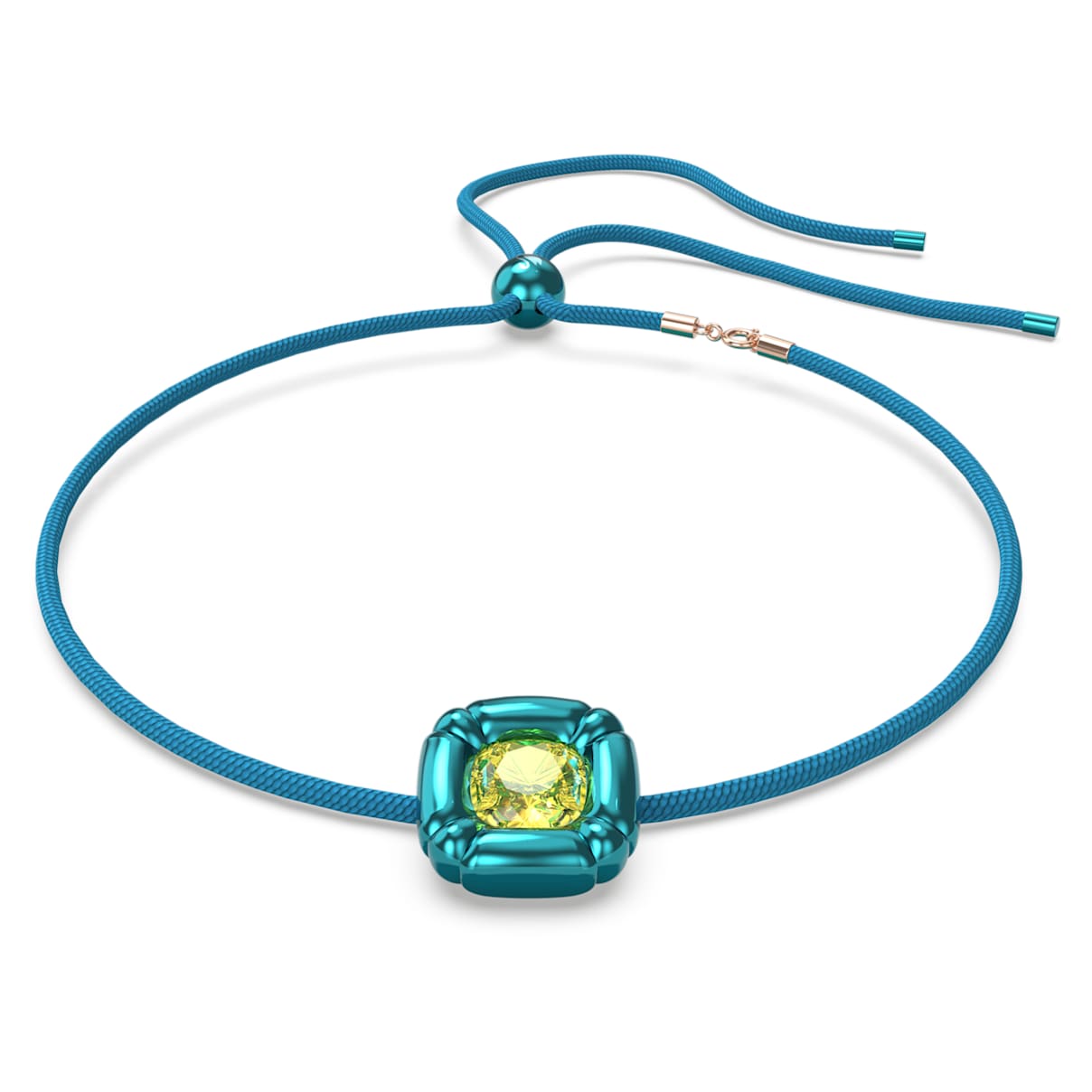 Swarovski Dulcis necklace, Cushion cut, Blue