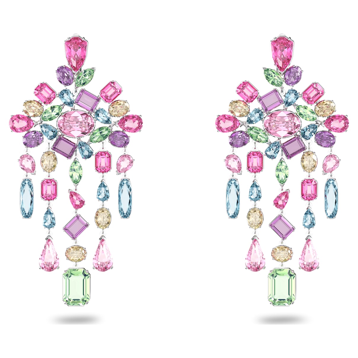 Shop Swarovski Gema Clip Earrings In Pink