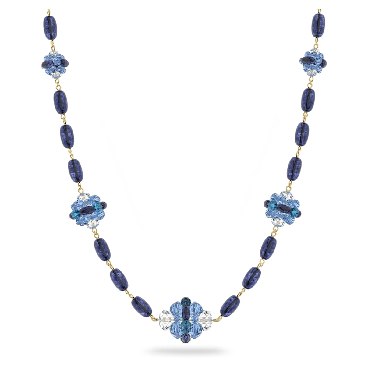 

Somnia necklace, Extra long, Blue, Gold-tone plated
