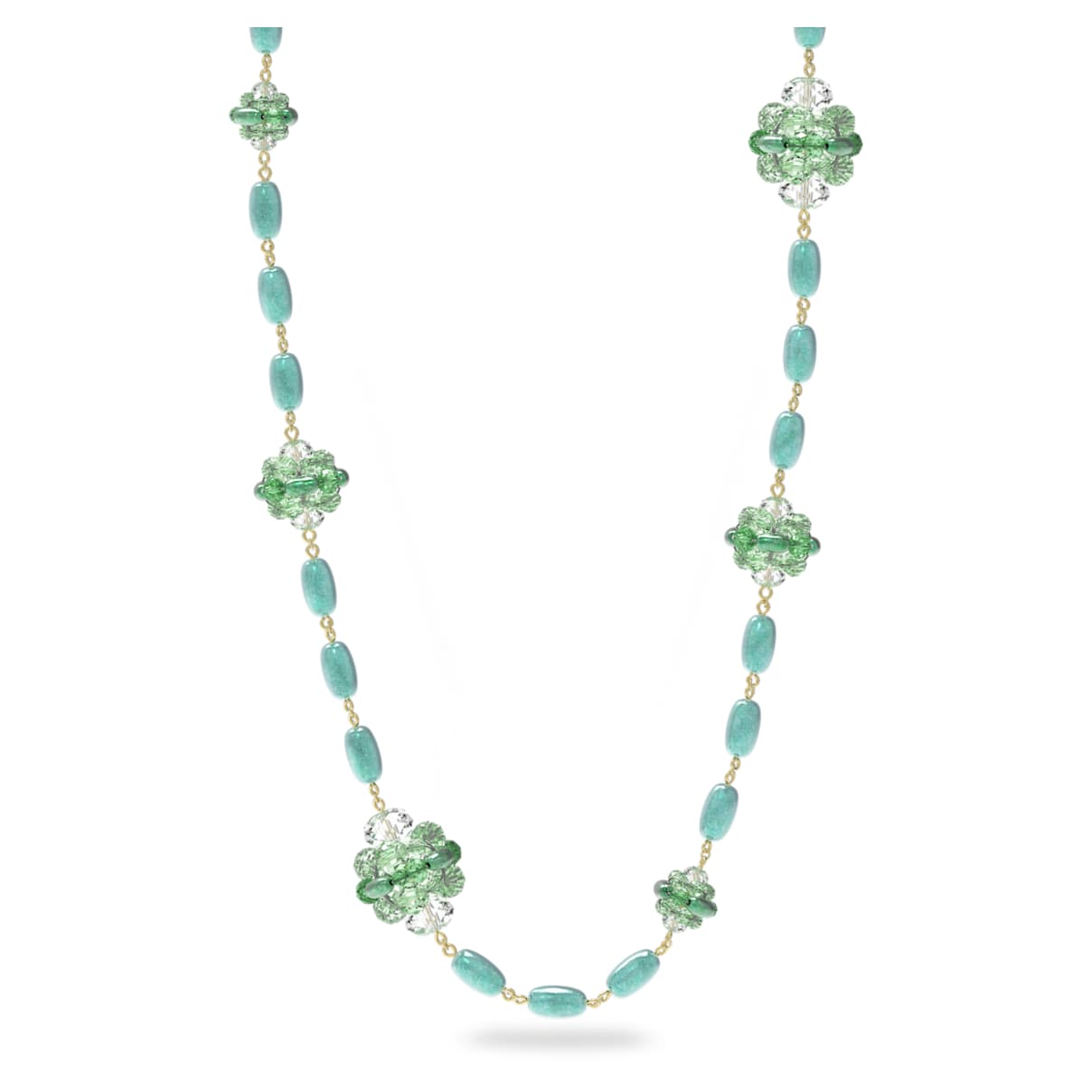 

Somnia necklace, Long, Green, Gold-tone plated