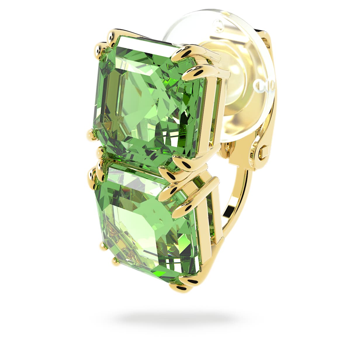 

Millenia ear cuff, Single, Princess cut, Green, Gold-tone plated