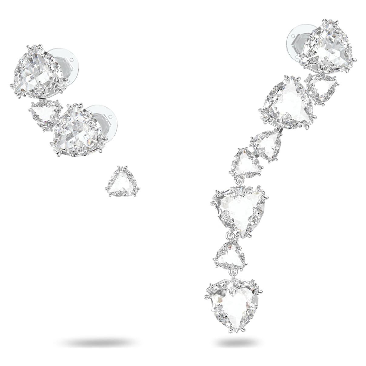 

Swarovski Millenia Ohrspange, Set (3), Asymmetrisches Design, Weiß, Rhodiniert