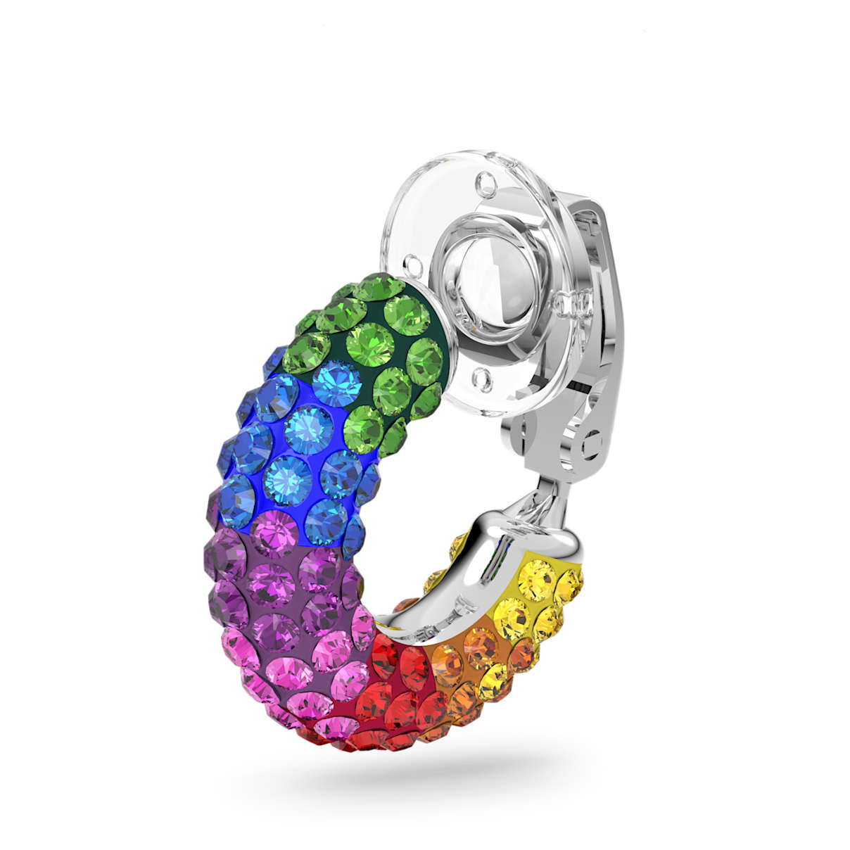 

Tigris ear cuff, Single, Multicoloured, Rhodium plated