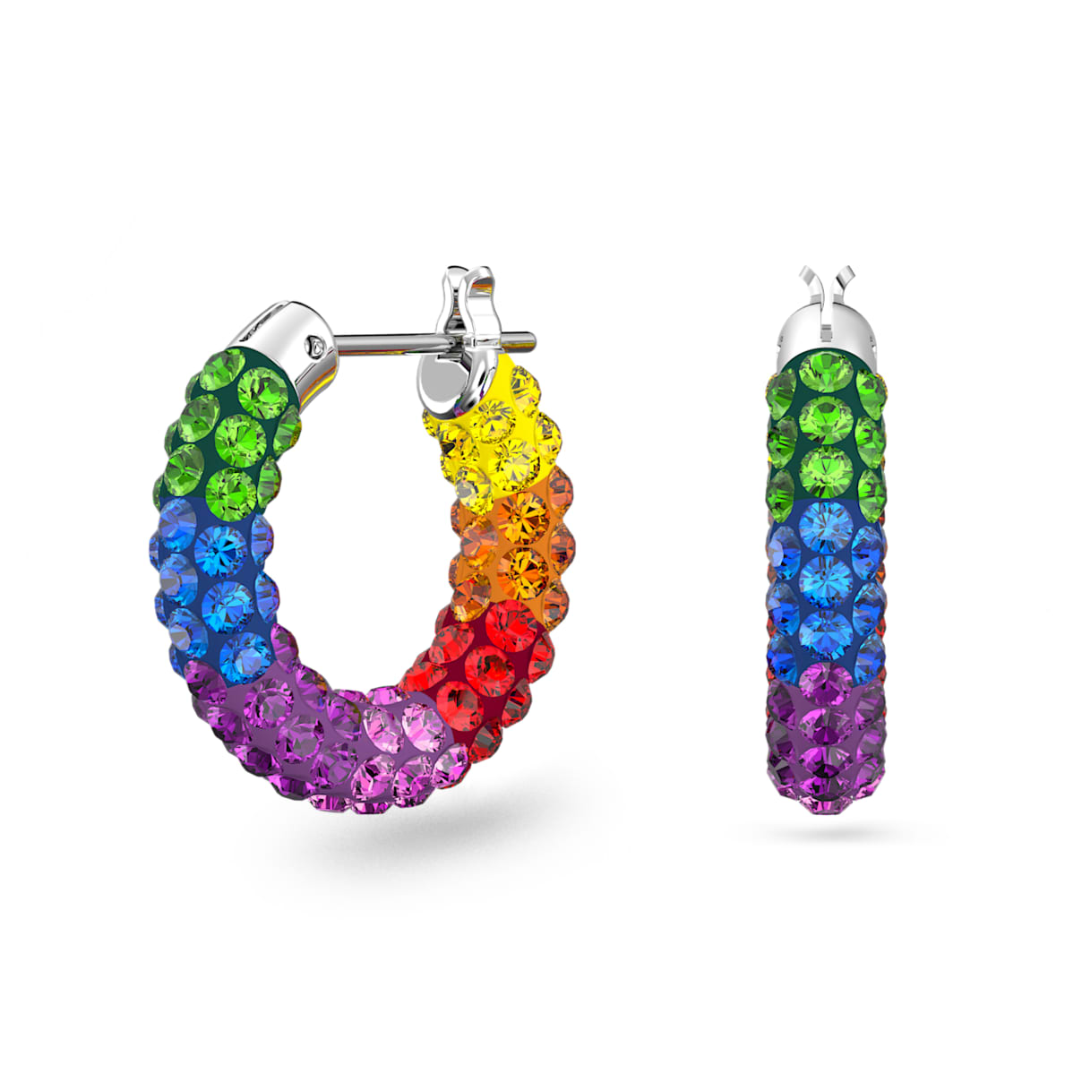 

Tigris hoop earrings, Multicoloured, Rhodium plated