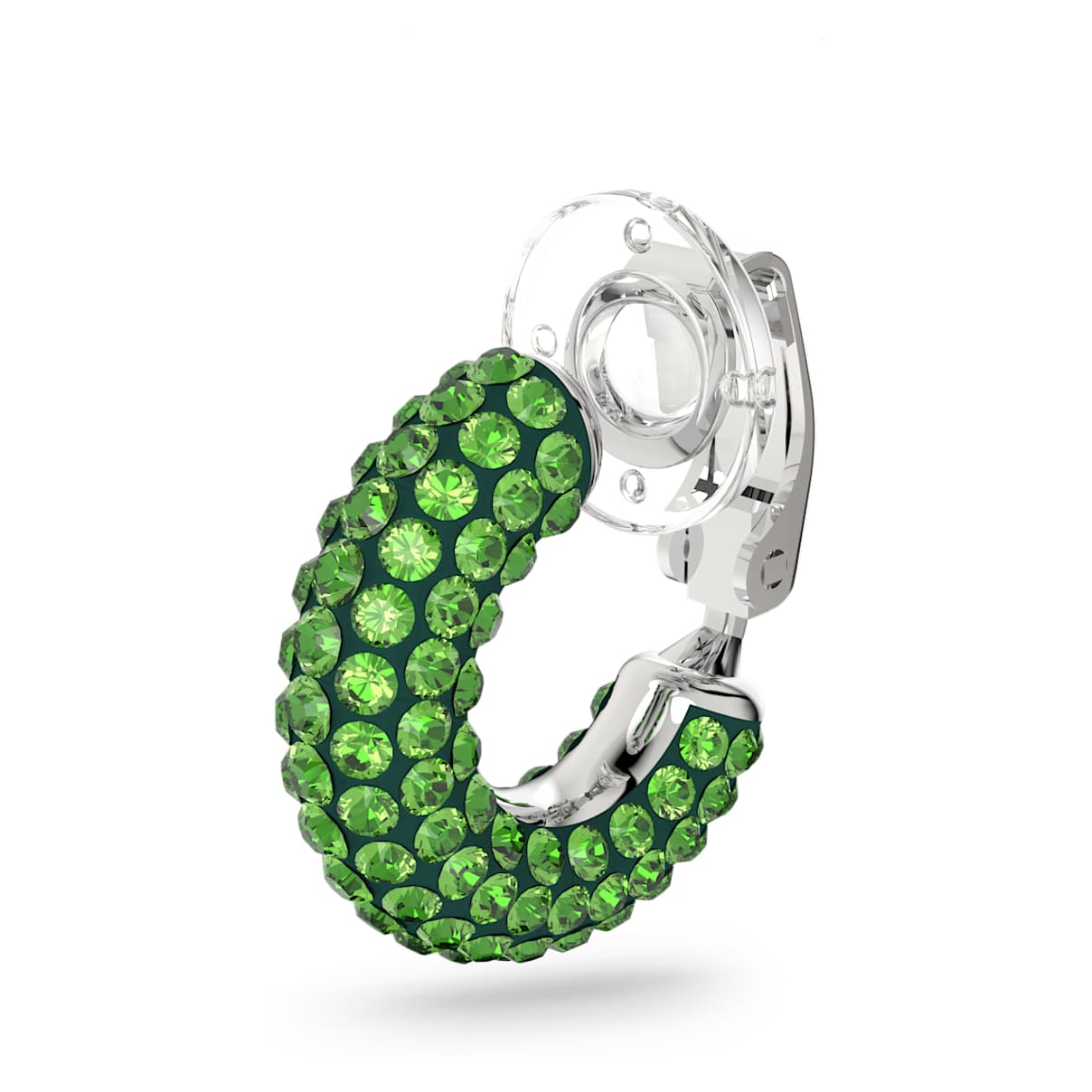 

Swarovski Tigris ear cuff, Single, Green, Rhodium plated