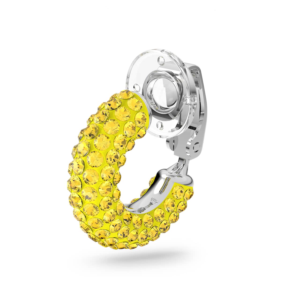 

Swarovski Tigris ear cuff, Single, Yellow, Rhodium plated