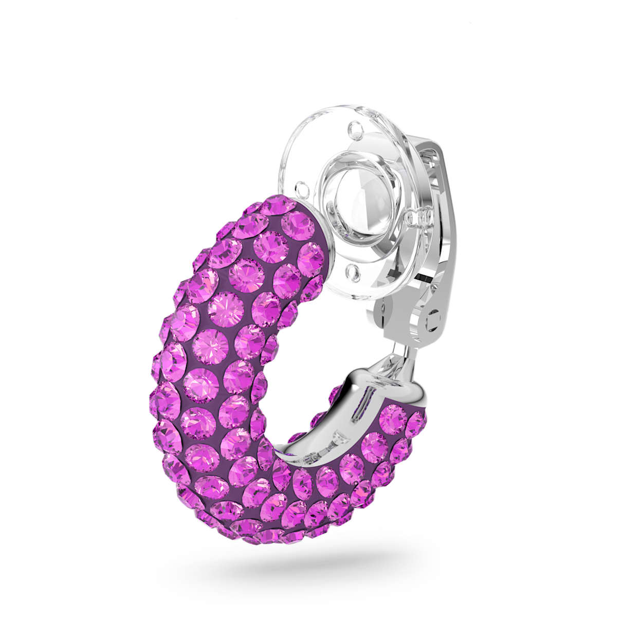 

Swarovski Tigris ear cuff, Single, Pink, Rhodium plated