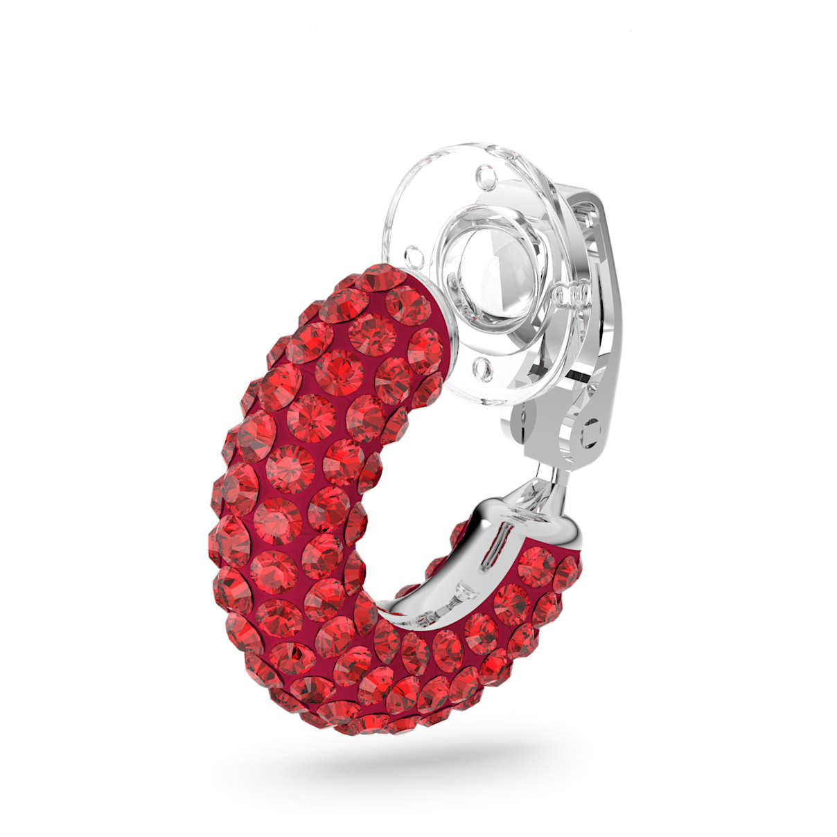 

Swarovski Tigris ear cuff, Single, Red, Rhodium plated