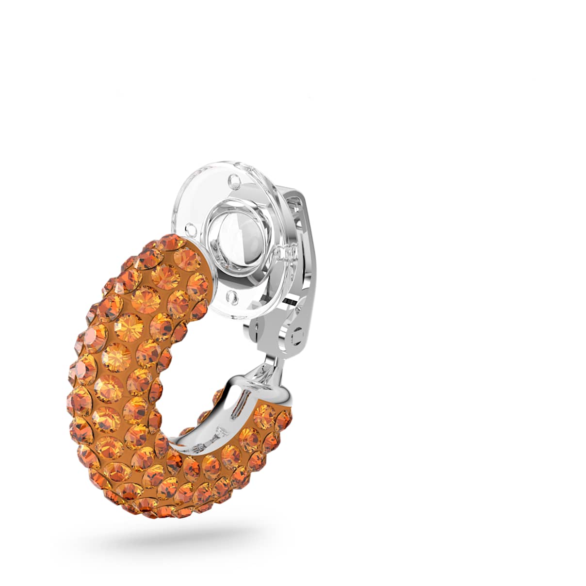 

Swarovski Tigris ear cuff, Single, Orange, Rhodium plated