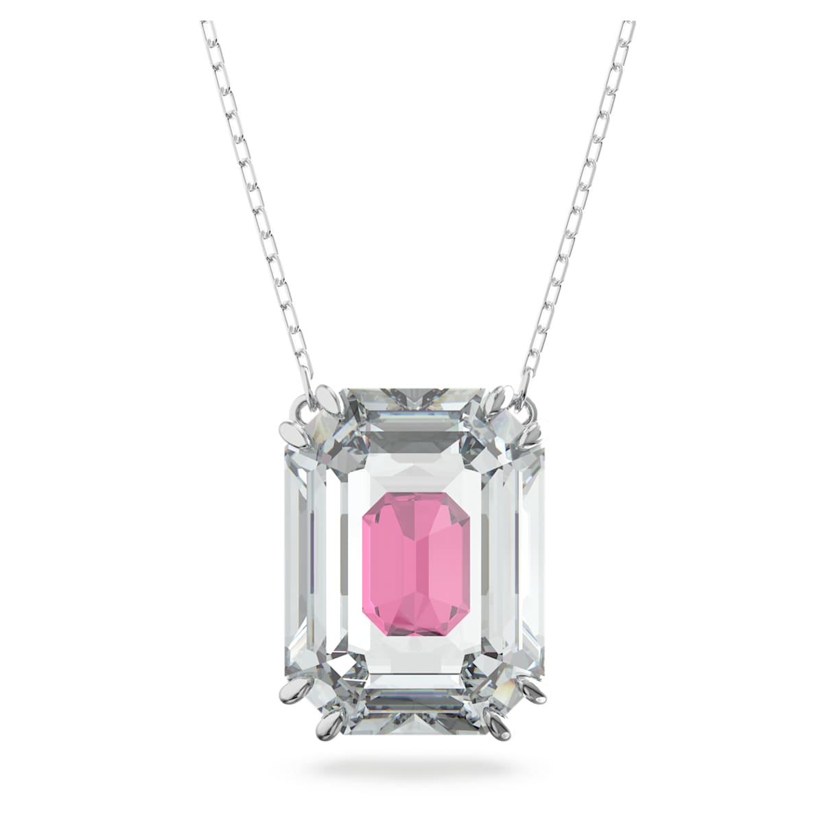 

Chroma necklace, Octagon cut, Pink, Rhodium plated