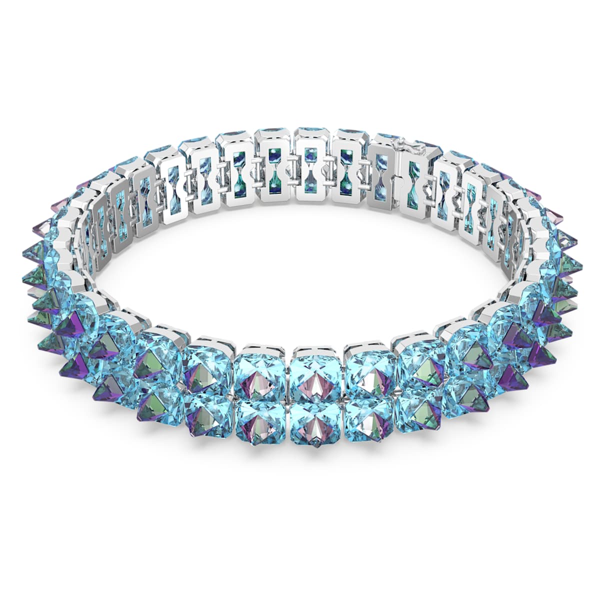 

Ortyx choker, Pyramid cut, Blue, Rhodium plated