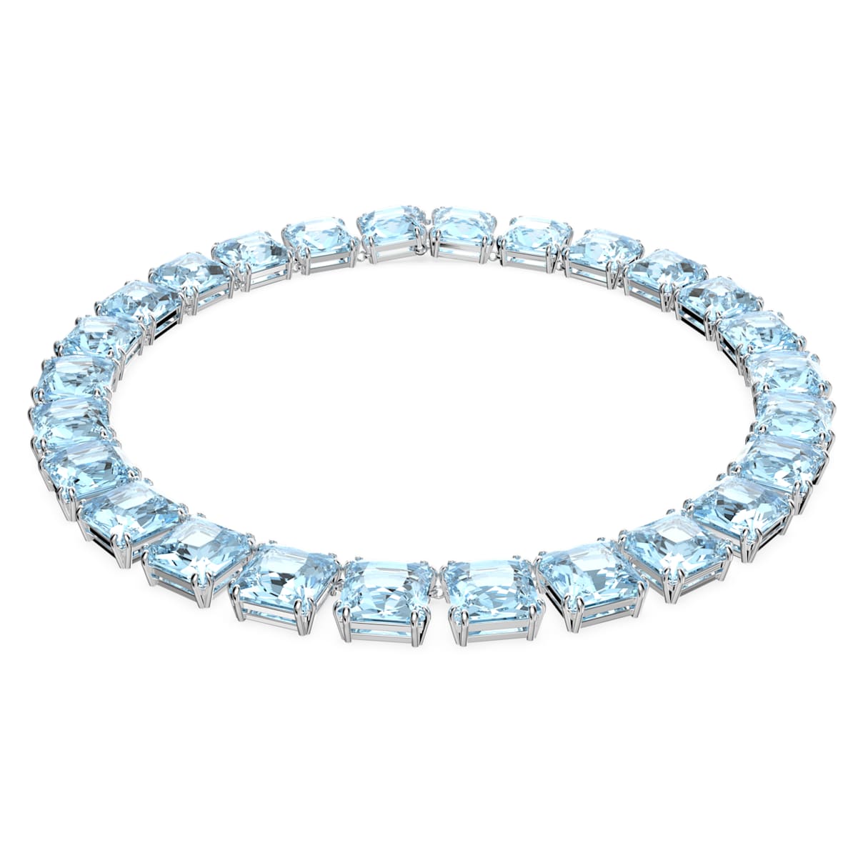 

Millenia necklace, Square cut, Blue, Rhodium plated