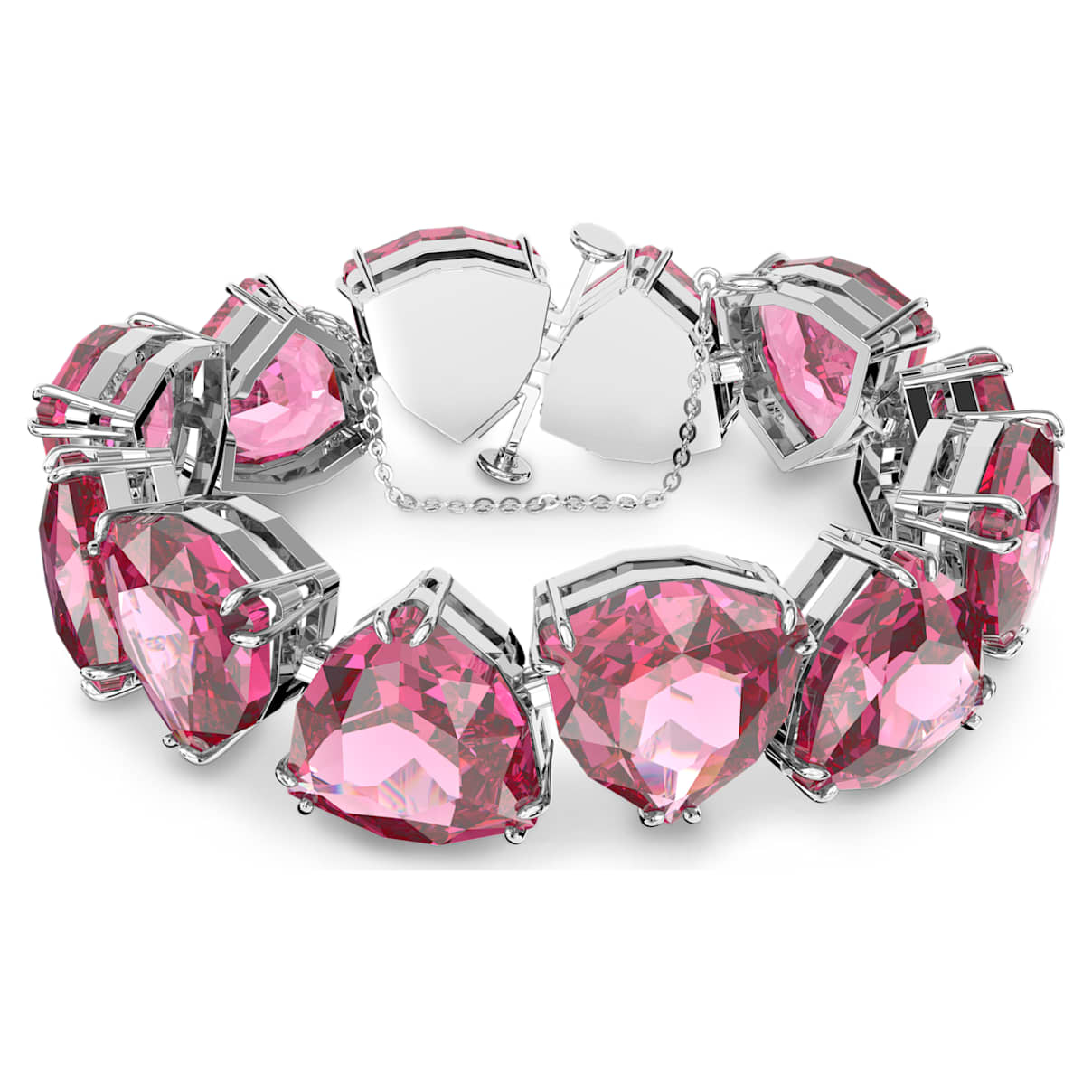 

Swarovski Millenia bracelet, Trilliant cut, Pink, Rhodium plated
