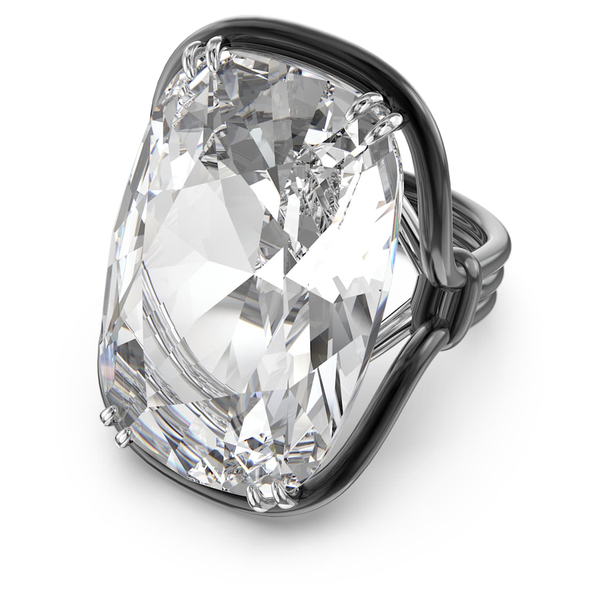 

Harmonia cocktail ring, Oversized crystal, White, Mixed metal finish