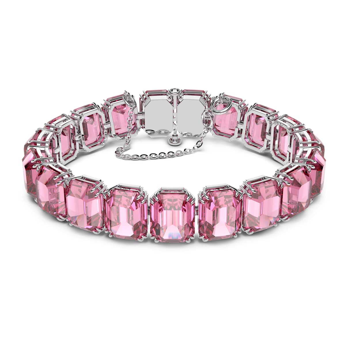 

Bracciale Tennis Matrix, Taglio ottagonale, Rosa, Placcato rodio