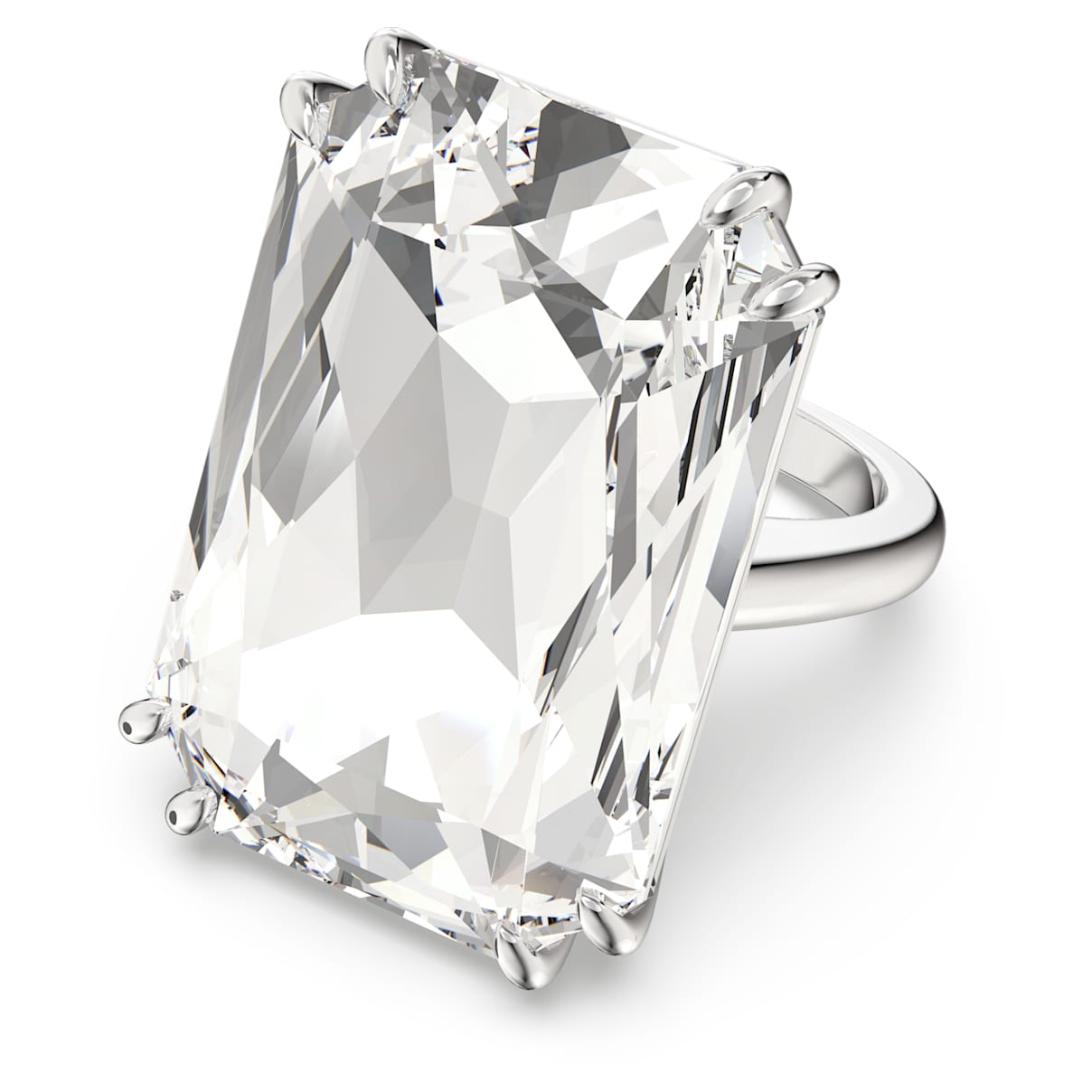 

Swarovski Mesmera cocktail ring, Oversized crystal, White, Rhodium plated