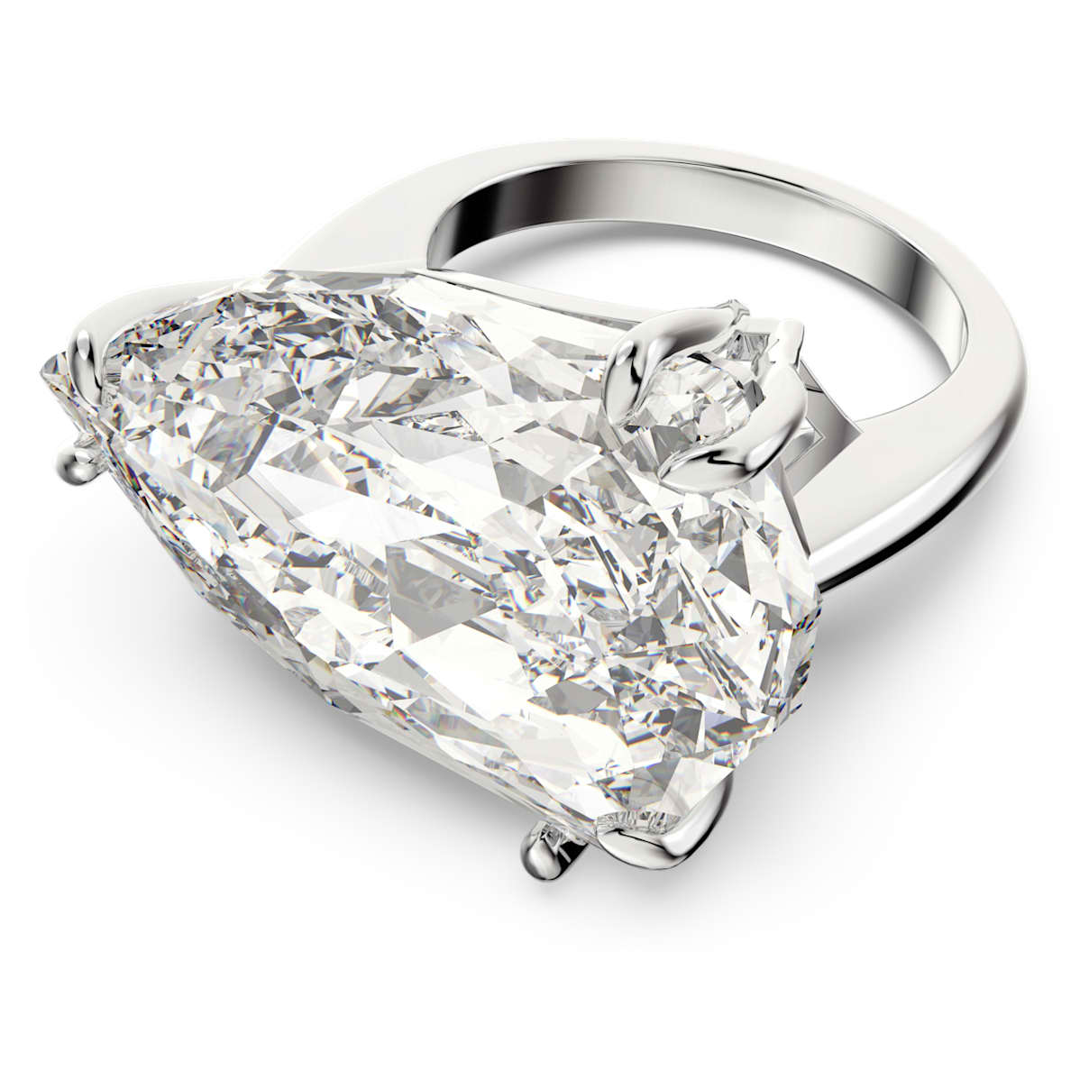 

Mesmera cocktail ring, Trilliant cut, White, Rhodium plated