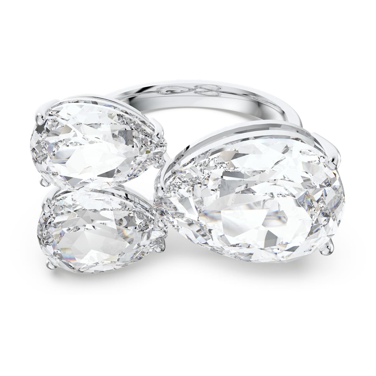 

Millenia ring, Pear cut, White, Rhodium plated