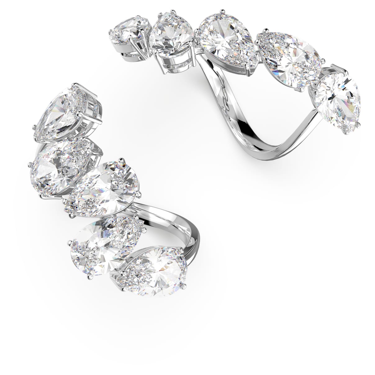 

Swarovski Millenia ring, Set (2), Pear cut, White, Rhodium plated