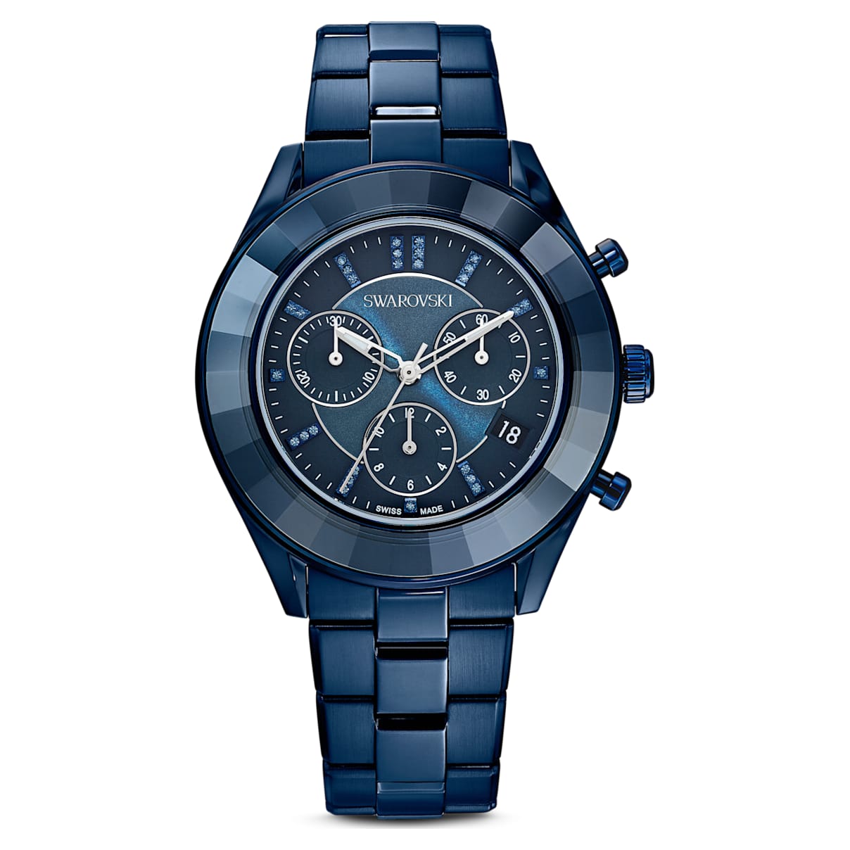 

Octea Lux Sport watch, Swiss Made, Metal bracelet, Blue, Blue finish
