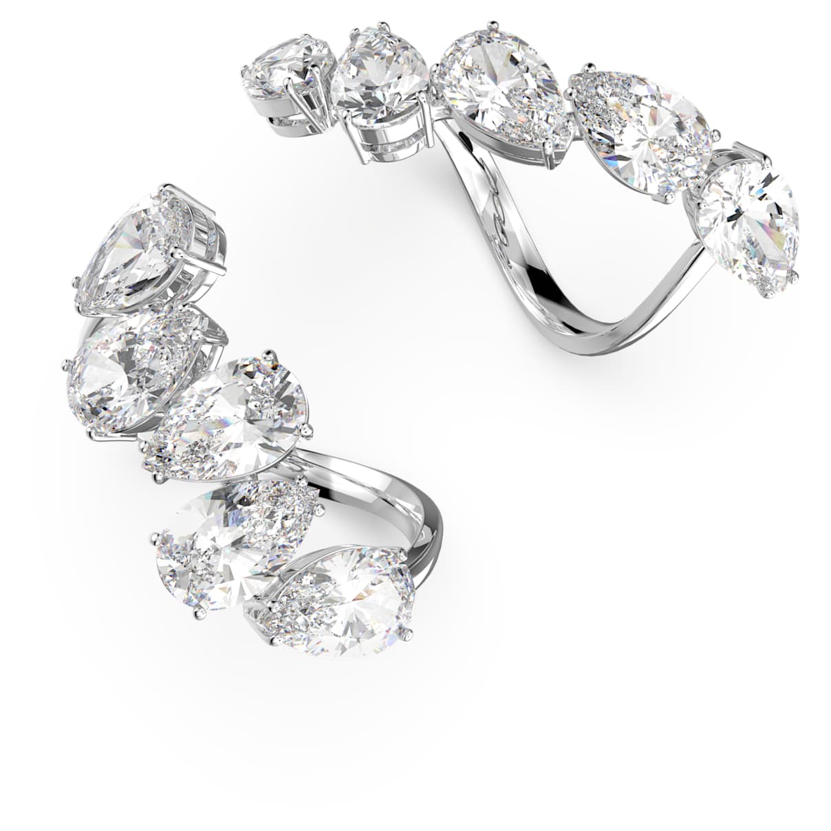 Swarovski Millenia ring, Set (2), White, Rhodium plated