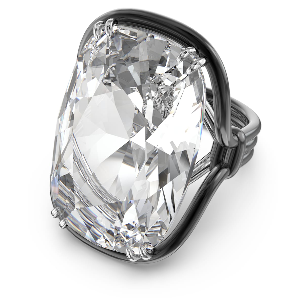 Swarovski Harmonia ring, Oversized crystal, White