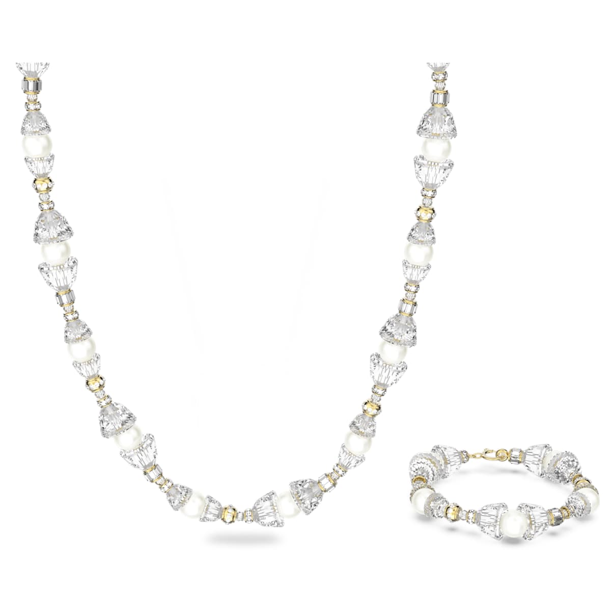 Somnia set, White, Gold-tone plated