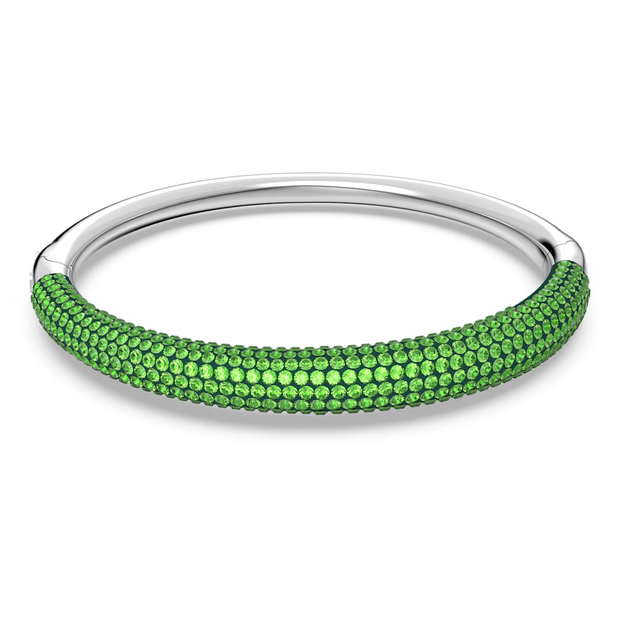 Bracciale rigido Tigris, Verde, Placcato rodio