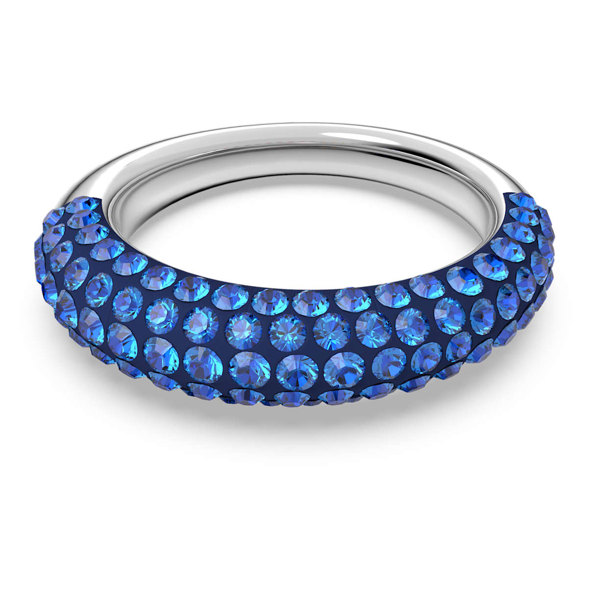 Anello Tigris, Blu, Placcato rodio