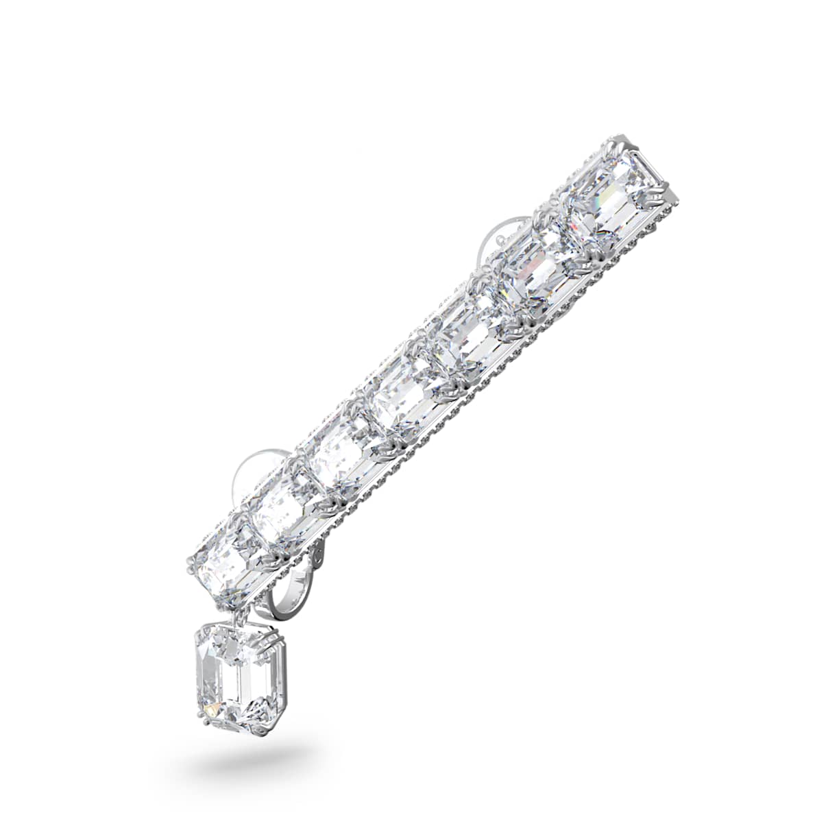 

Swarovski Millenia ear cuff, Single, Octagon cut, White, Rhodium plated