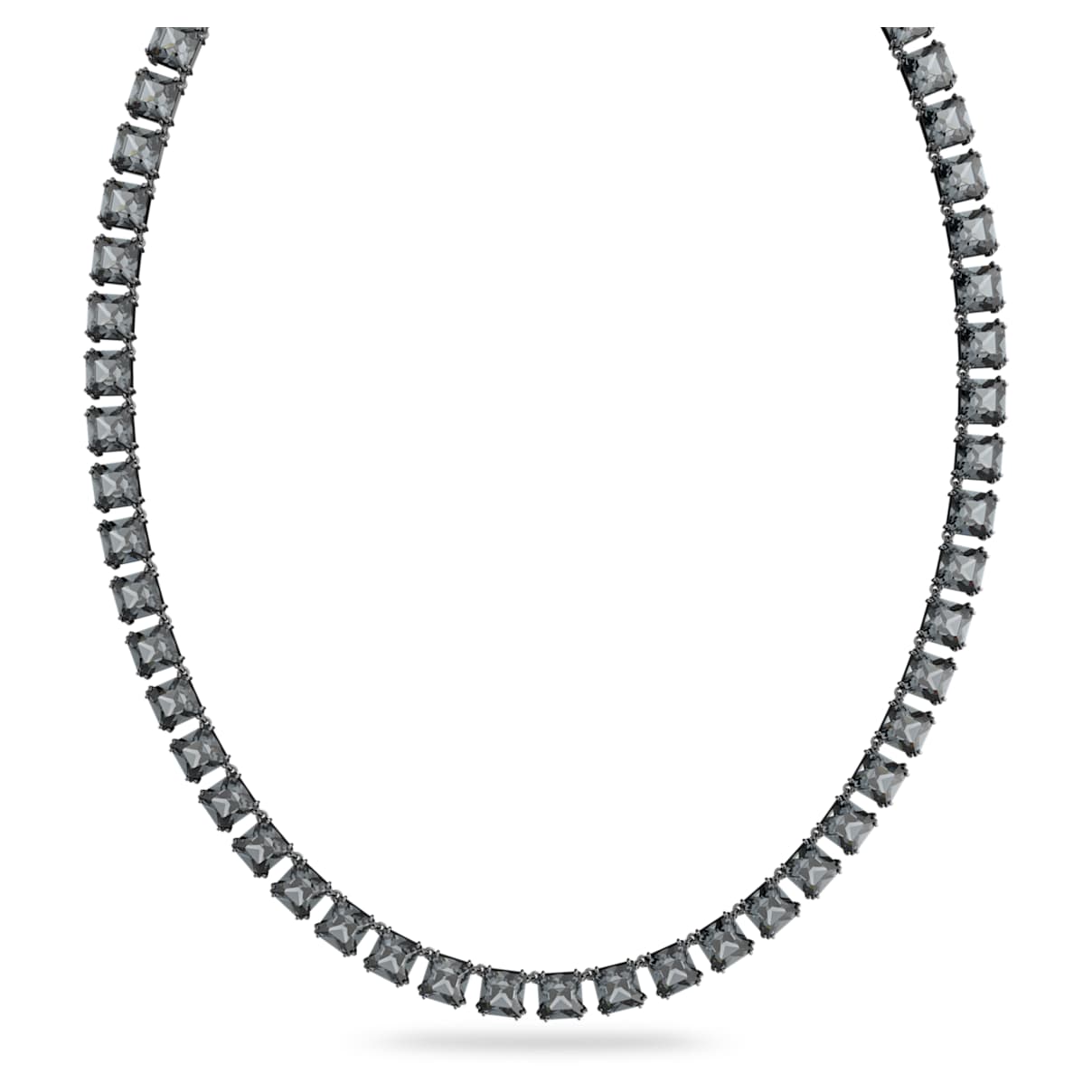 

Collana Millenia, Taglio squadrato, Grigia, Placcato rutenio